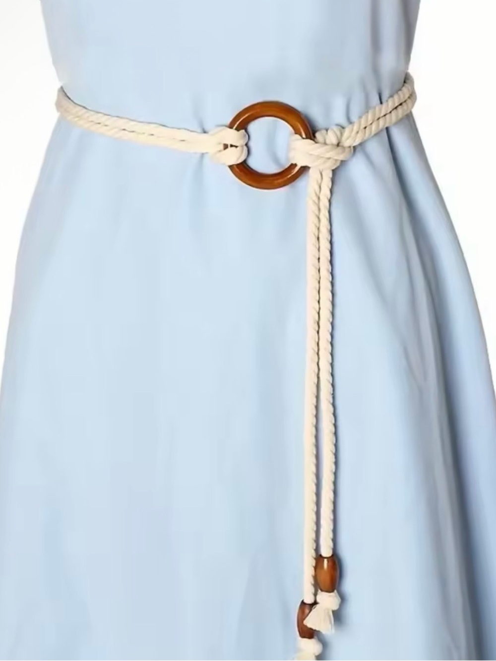Cream Rope Belt braided belt